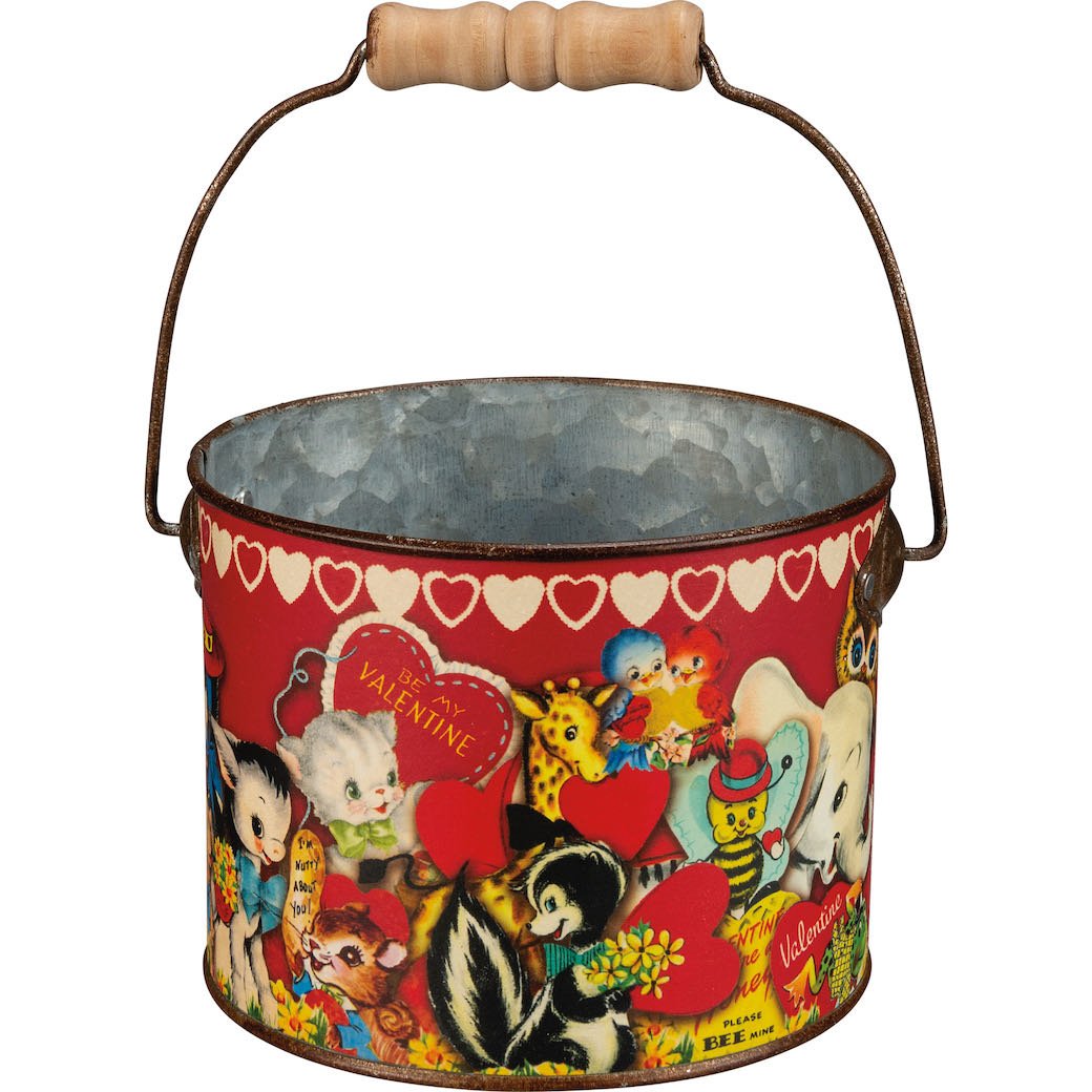 Set of Two Vintage - Style Valentine Buckets - Marmalade Mercantile