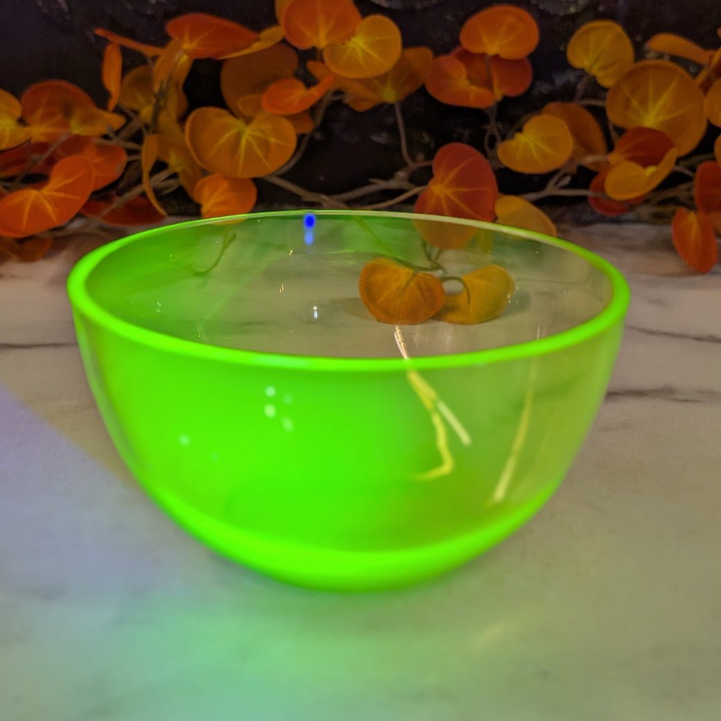 Small Antique Green Uranium Glass Fruit Bowl - Marmalade Mercantile
