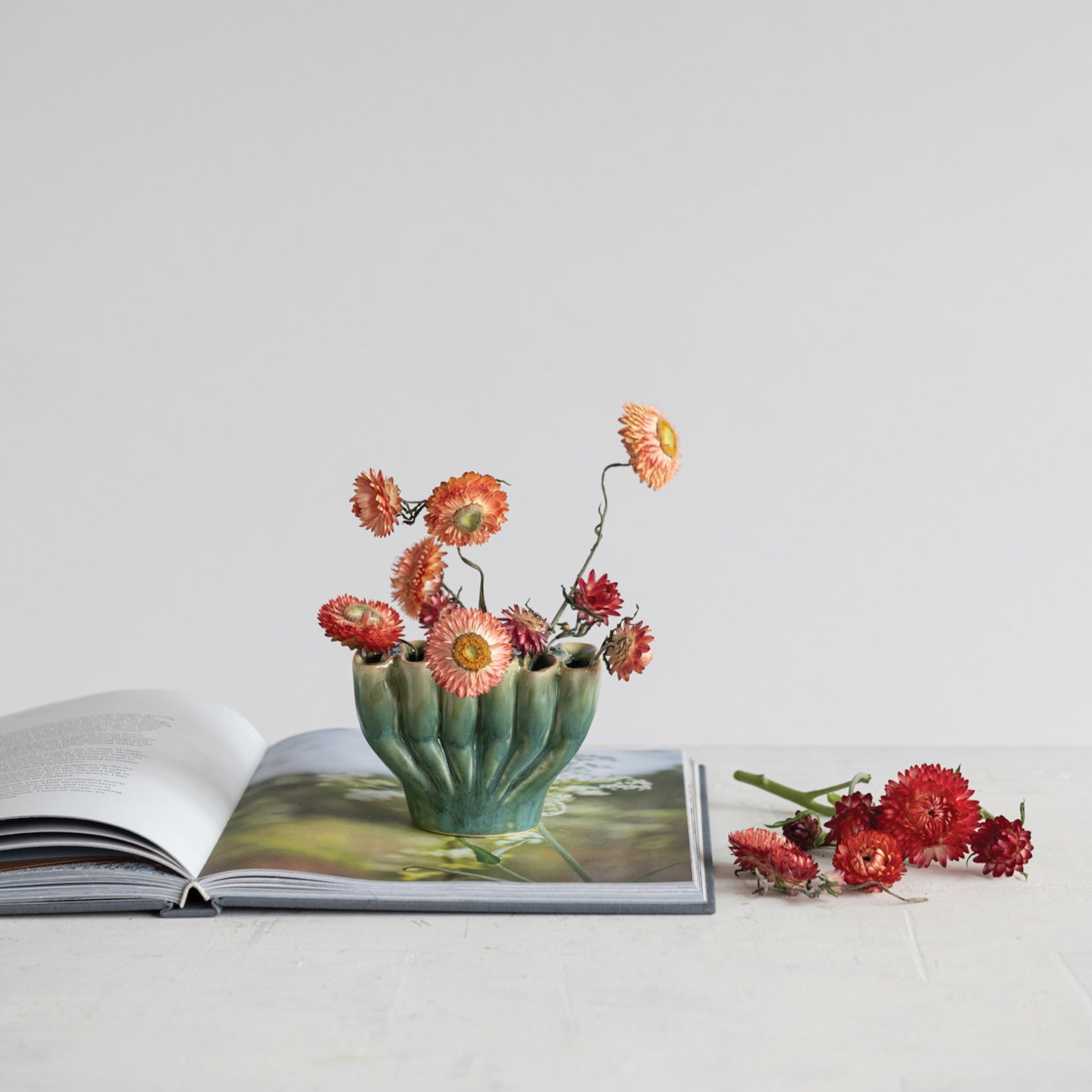 Small Stoneware Sculptural Vase w Six Sections - Marmalade Mercantile