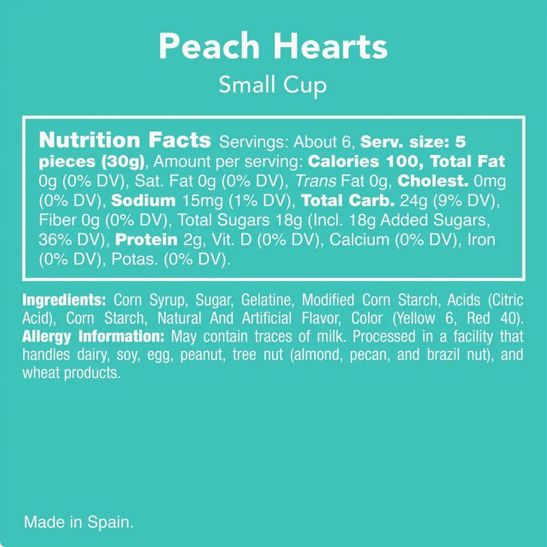 Sour Peach Gummy Hearts - Marmalade Mercantile