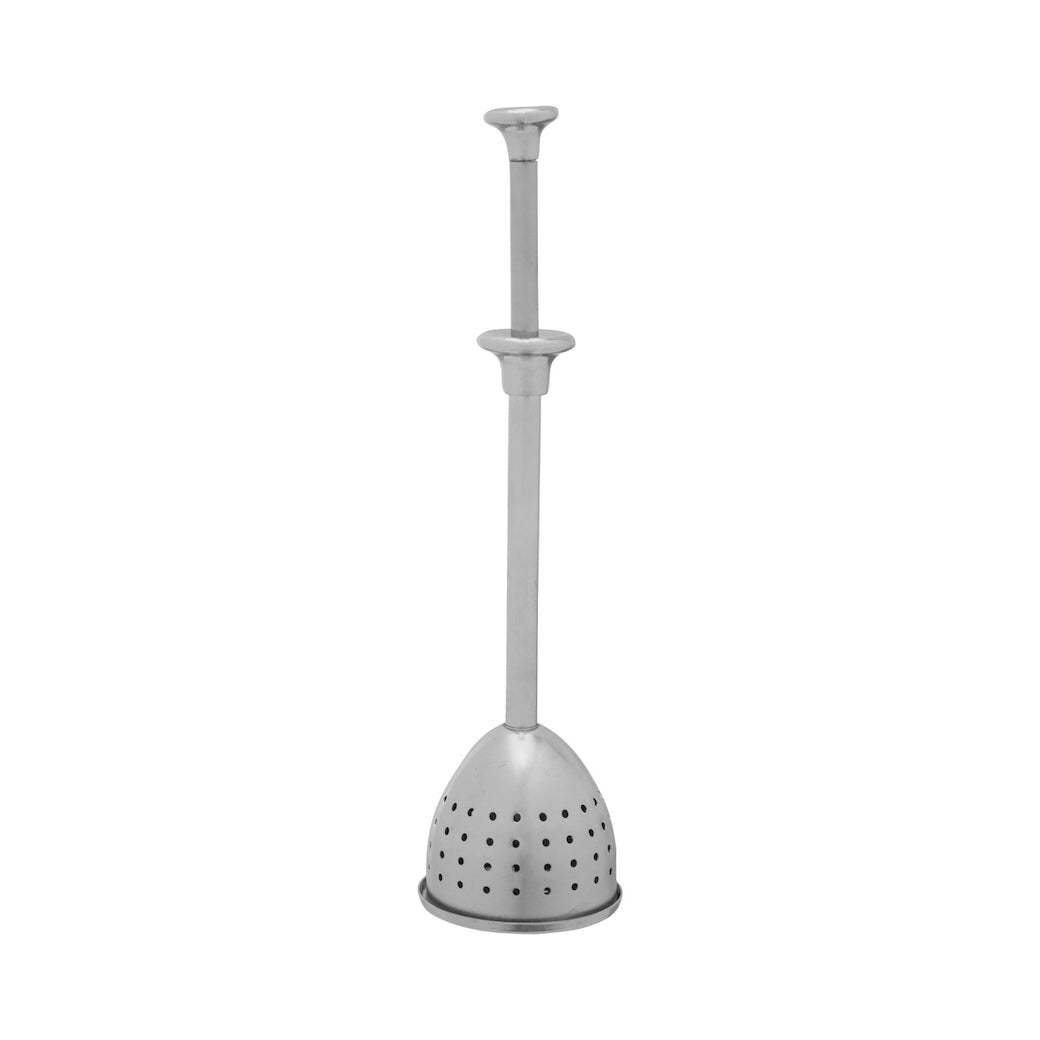 Stainless Plunger - Style Tea Strainer with Silver Finish - Marmalade Mercantile