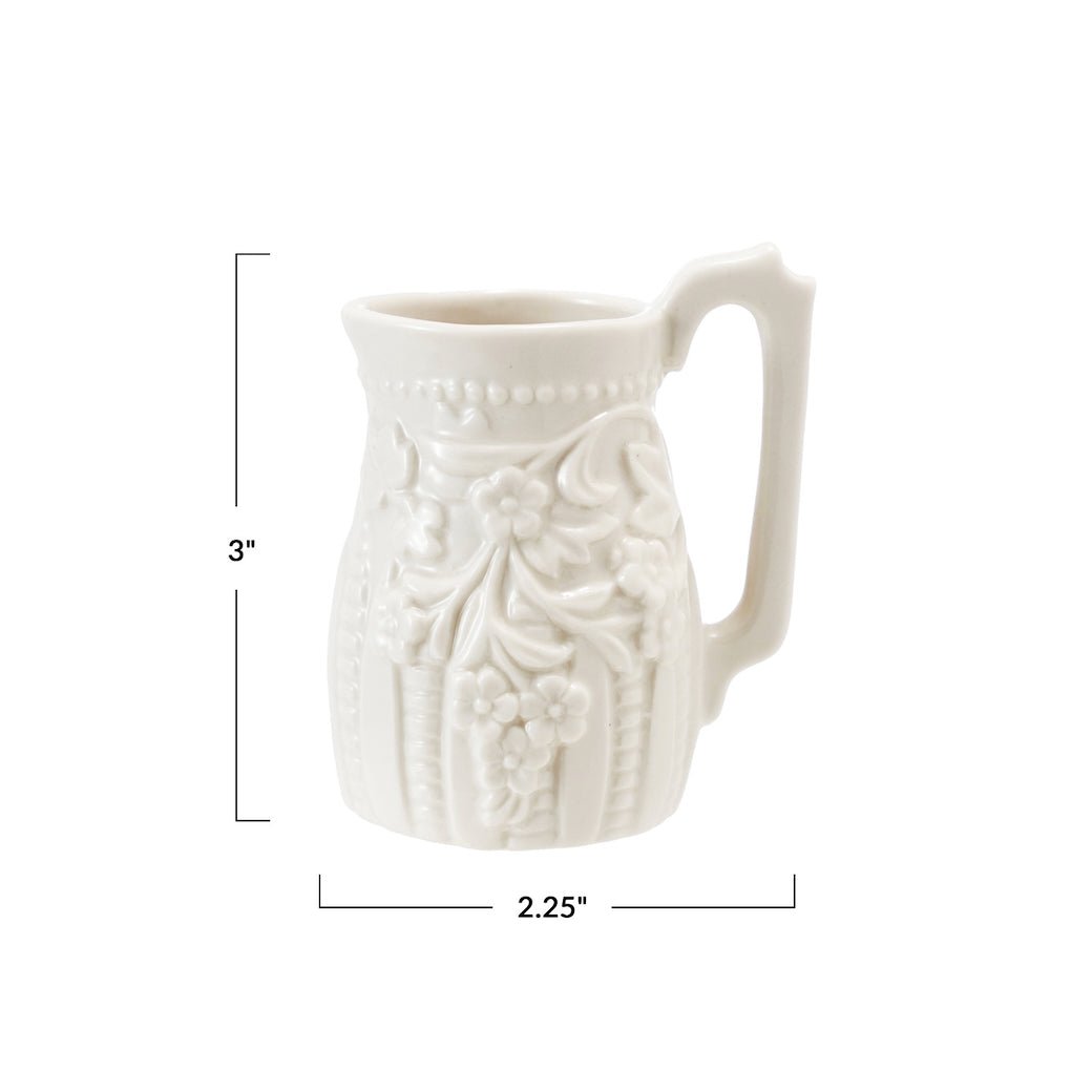 Tiny Antique Reproduction Embossed Creamer - Marmalade Mercantile