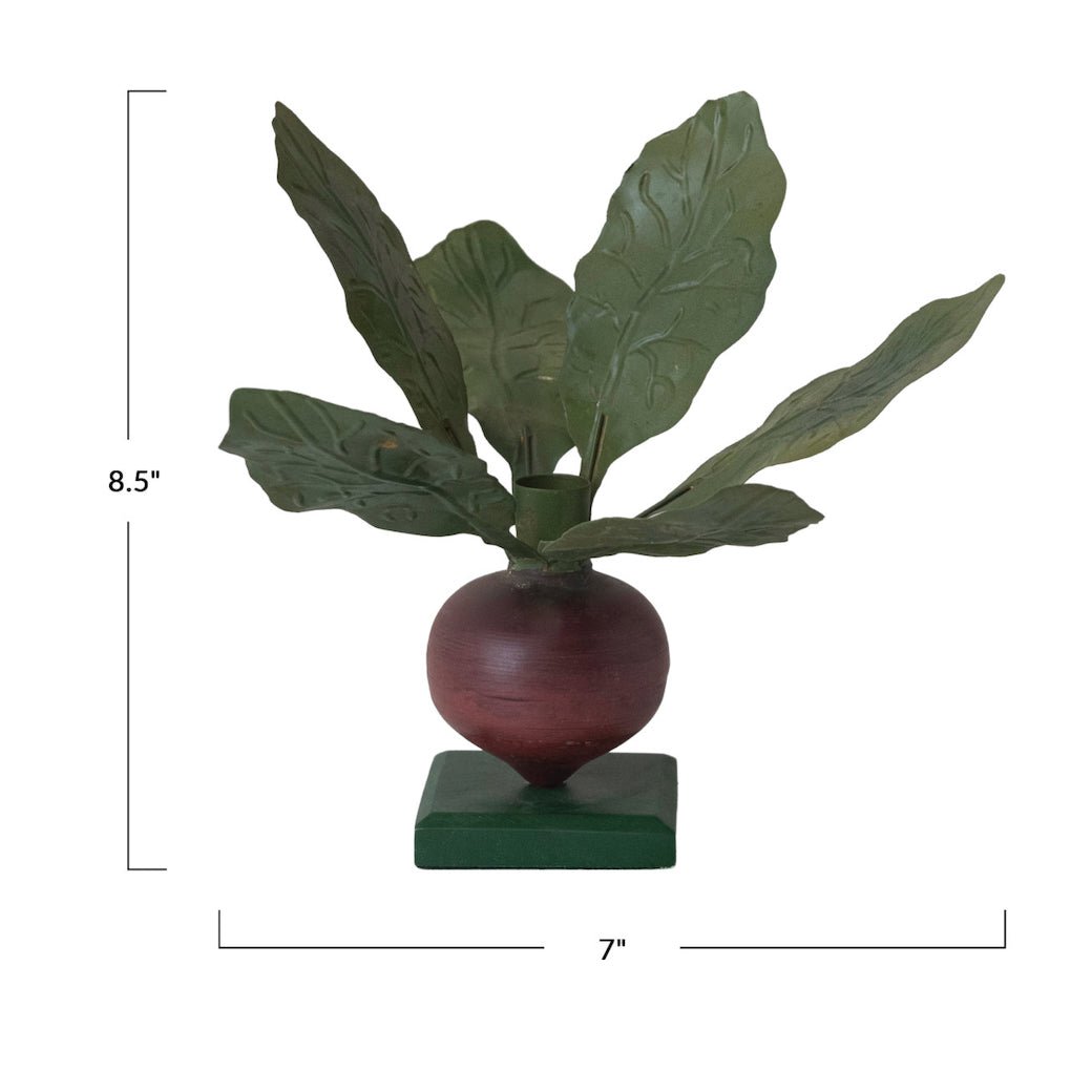 Toleware Metal Garden Radish Taper Holder - Marmalade Mercantile