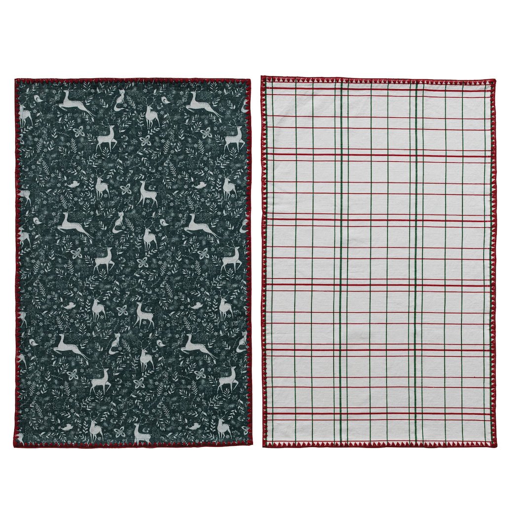 Two Tea Towels & Tree Shaped Serving Board Set - Marmalade Mercantile