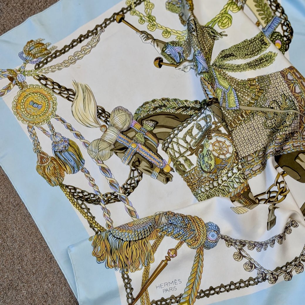 Vintage 1960 Hermes Silk Scarf Le Timbalier - Marmalade Mercantile