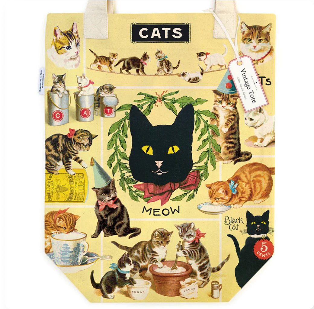 Vintage Cats Canvas Tote Bag - Marmalade Mercantile