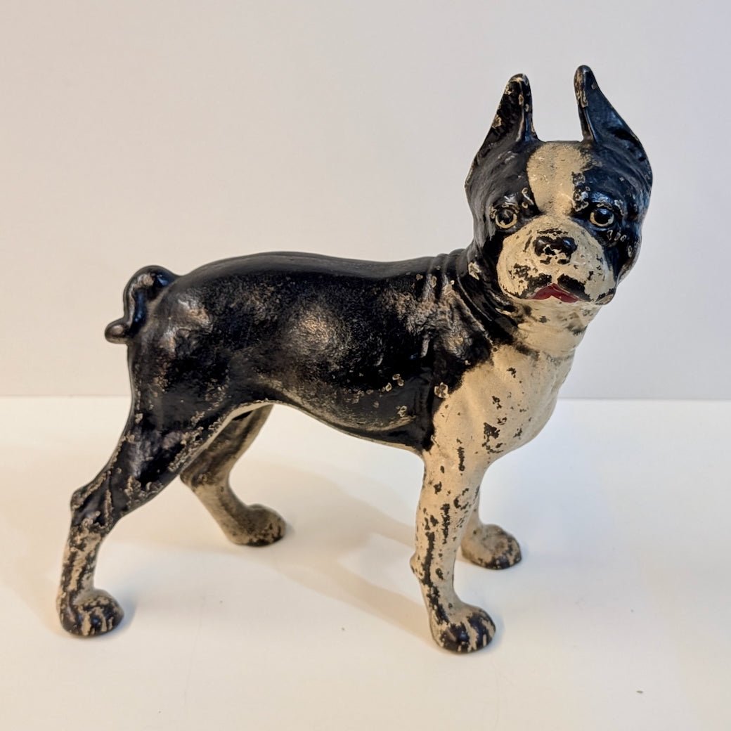 Vintage Hubley Cast Iron Boston Terrier Door Stop - Marmalade Mercantile