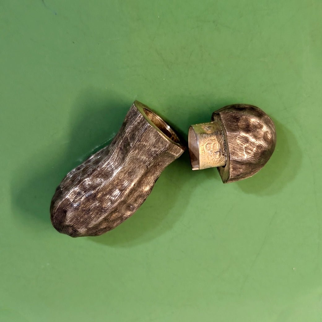 Vintage Sterling Silver Peanut - Shaped Pill Case Lunt Silversmiths - Marmalade Mercantile