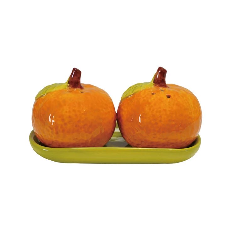 Vintage - Style Clementine Salt & Pepper Shaker Set with Tray - Marmalade Mercantile