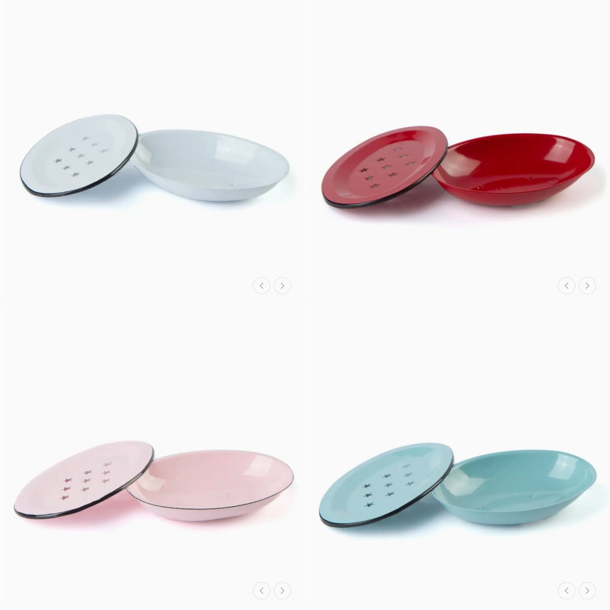 Vintage - Style Enameled Oval Metal Soap Dish CHOICE of Colors - Marmalade Mercantile