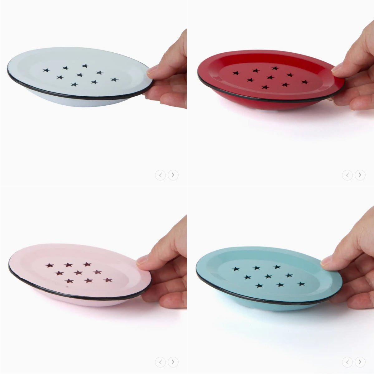 Vintage - Style Enameled Oval Metal Soap Dish CHOICE of Colors - Marmalade Mercantile