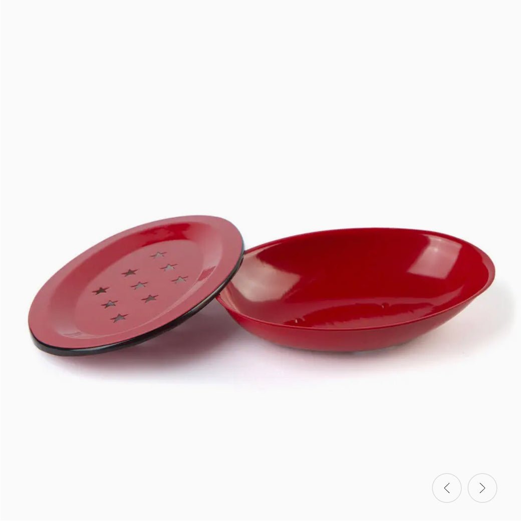 Vintage - Style Enameled Oval Metal Soap Dish CHOICE of Colors - Marmalade Mercantile