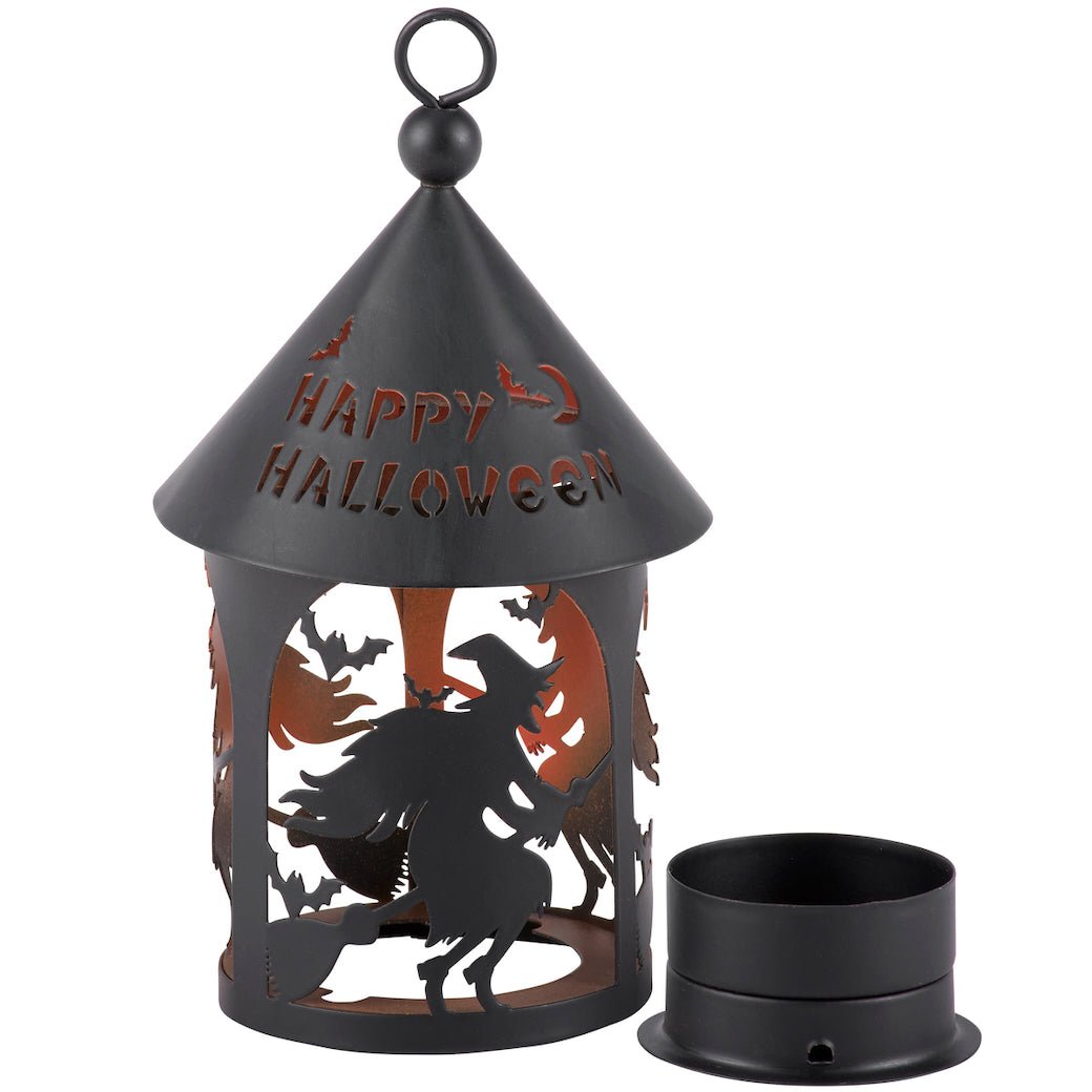 Vintage - Style Metal Flying Witches Halloween Tealight Lantern - Marmalade Mercantile