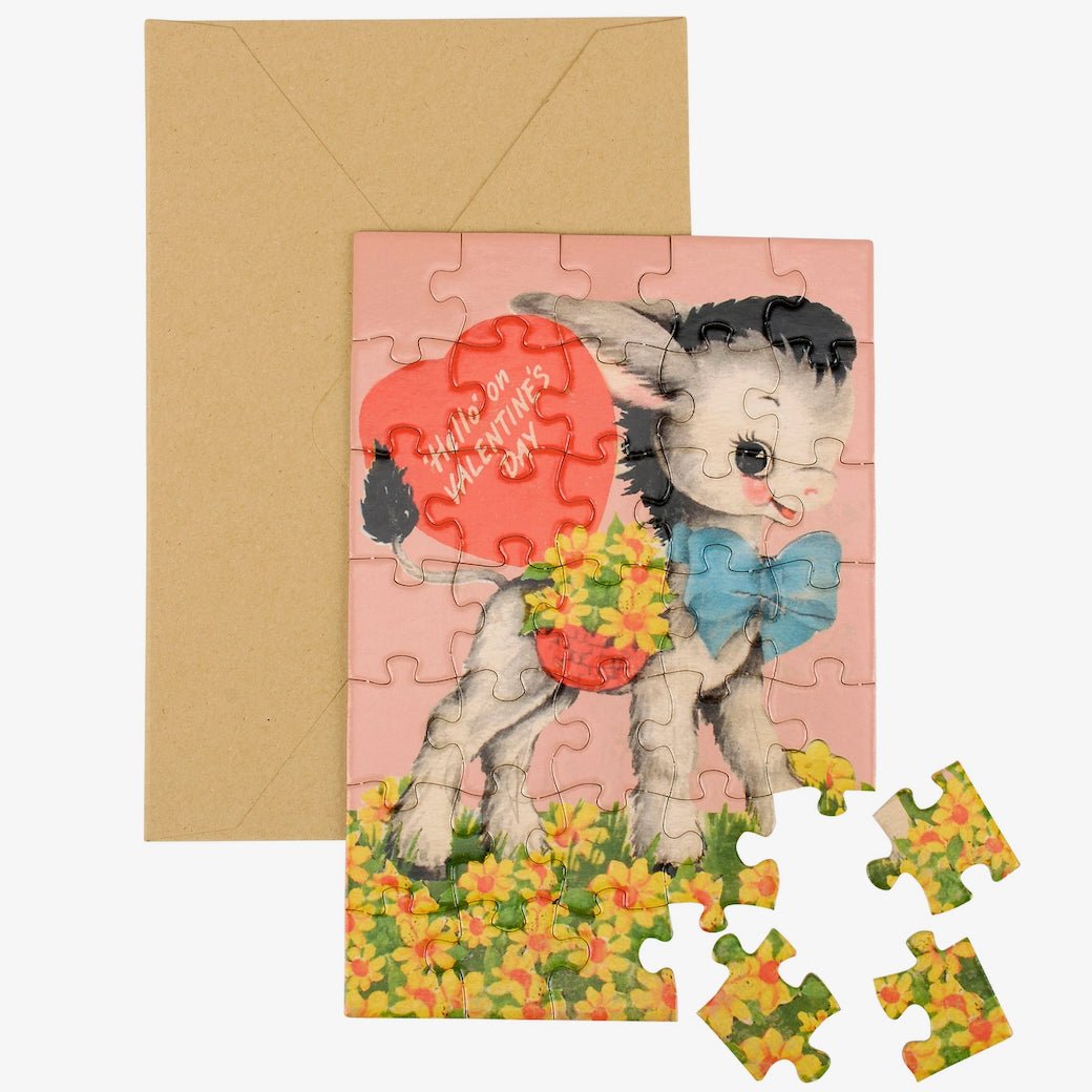 Vintage Style Valentine Puzzle Card - Marmalade Mercantile