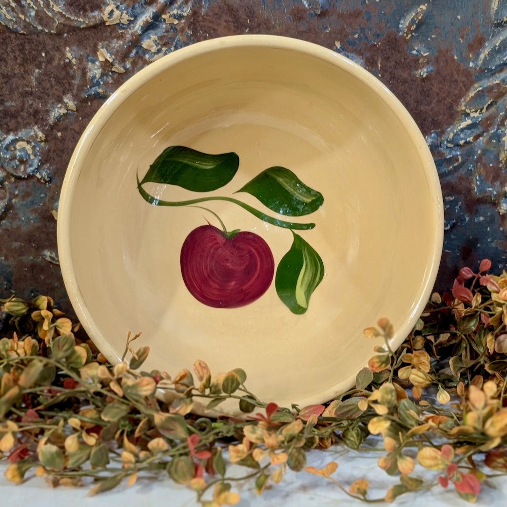 Vintage Watt Pottery Salad Bowl Apple Pattern - Marmalade Mercantile