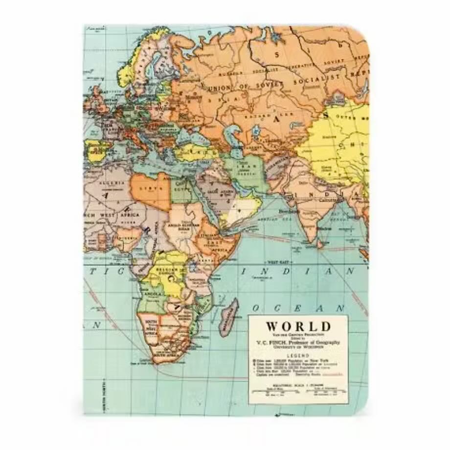 Vintage World Maps Mini Pocket Notebooks Set of 3 - Marmalade Mercantile