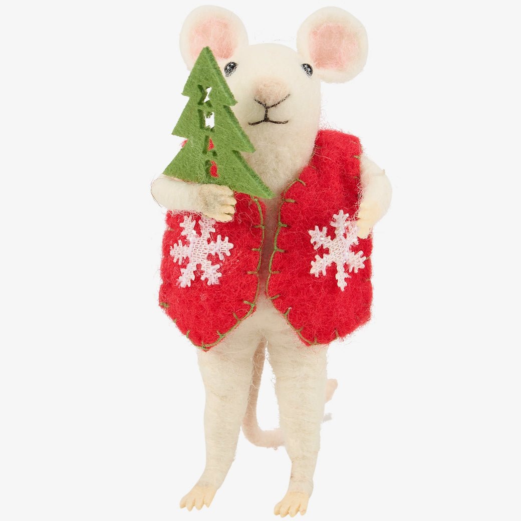 Winter Tree Christmas Mouse Critter - Marmalade Mercantile