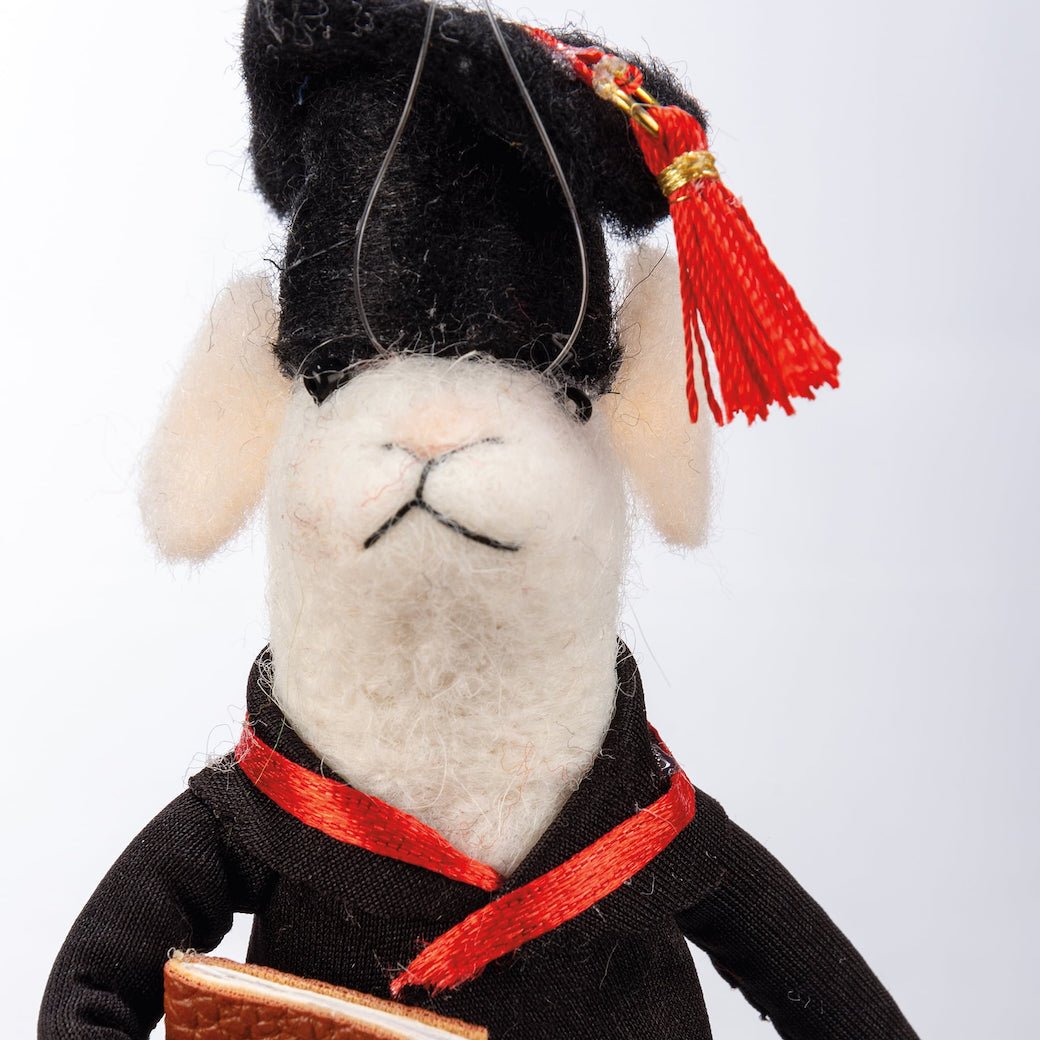 Wool Felt Graduation Mouse Critter - Marmalade Mercantile