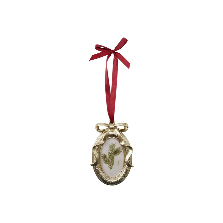 Resin Photo Frame Ornament with Ribbon Hanger