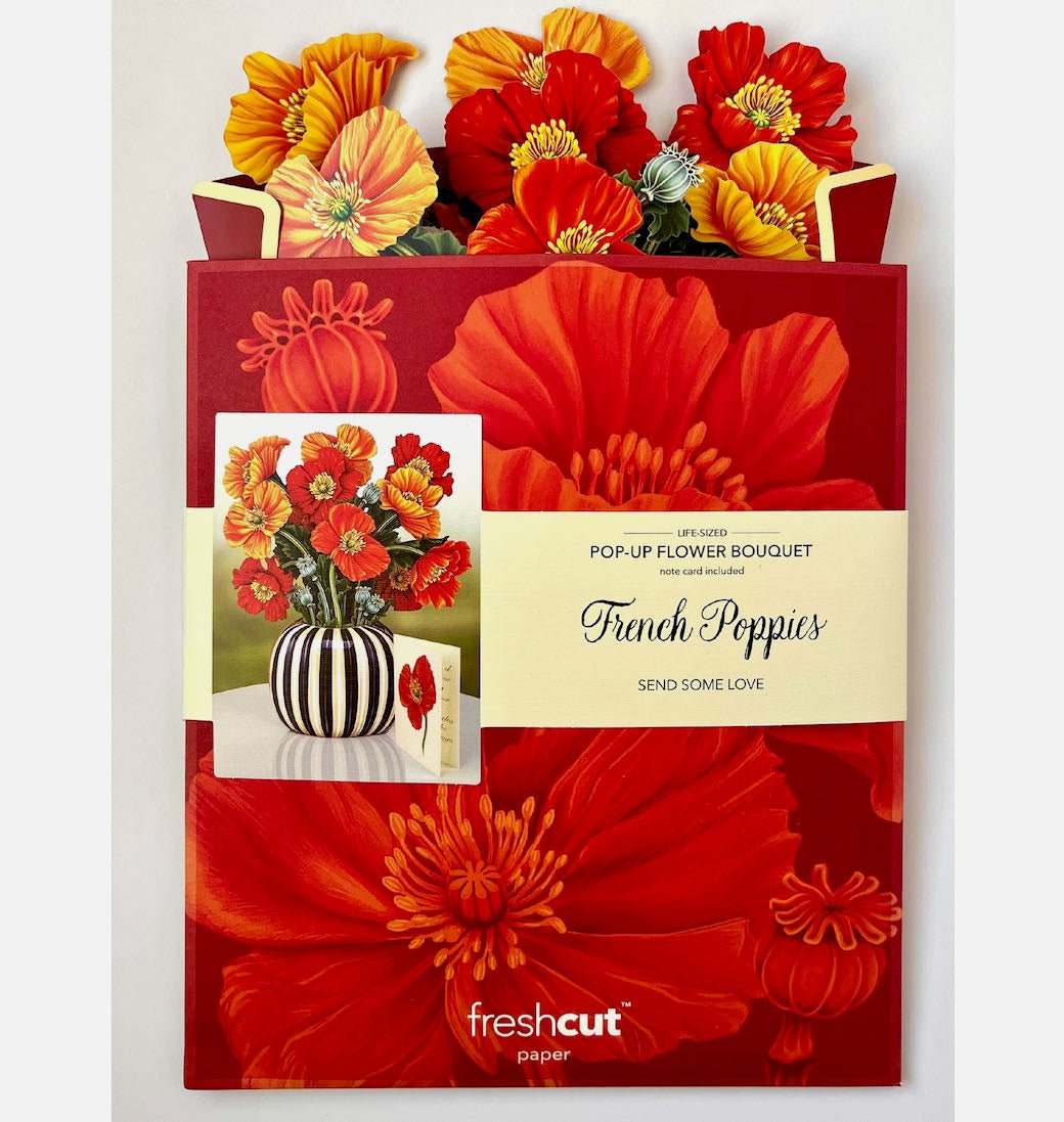 3-D Life-Sized Pop Up Bouquet Greeting Card French Poppies - Marmalade Mercantile