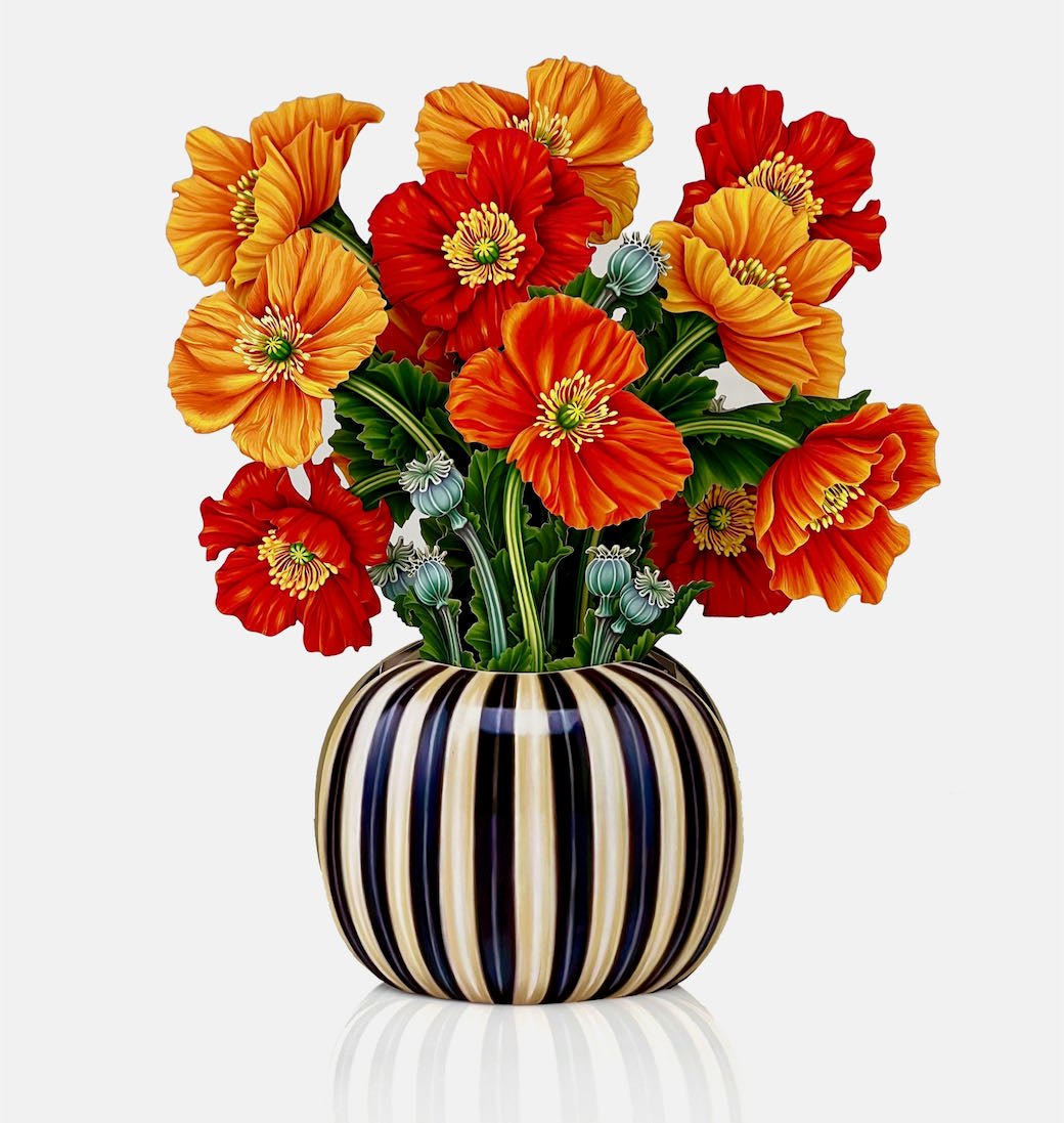 3-D Life-Sized Pop Up Bouquet Greeting Card French Poppies - Marmalade Mercantile
