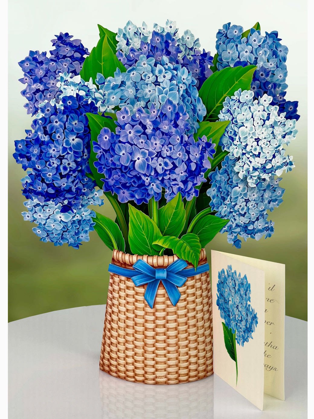 3-D Life-Sized Pop Up Greeting Card Blue Nantucket Hydranges - Marmalade Mercantile