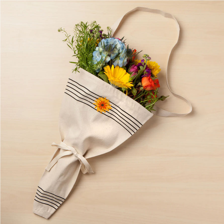 100% Cotton Farmers Market Flower Bouquet Tote