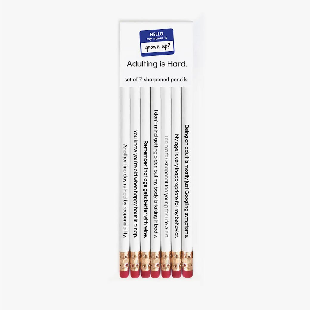 Adulting is Hard Set of Seven Pencils - Marmalade Mercantile
