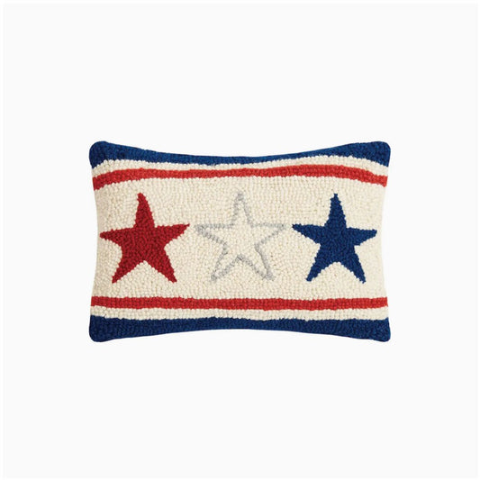 Americana Stars Hooked Rug Accent Pillow - Marmalade Mercantile