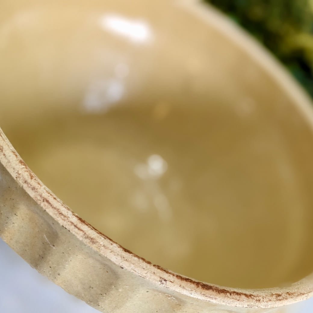 Antique Ribbed Yellowware Stoneware Bowl - Marmalade Mercantile