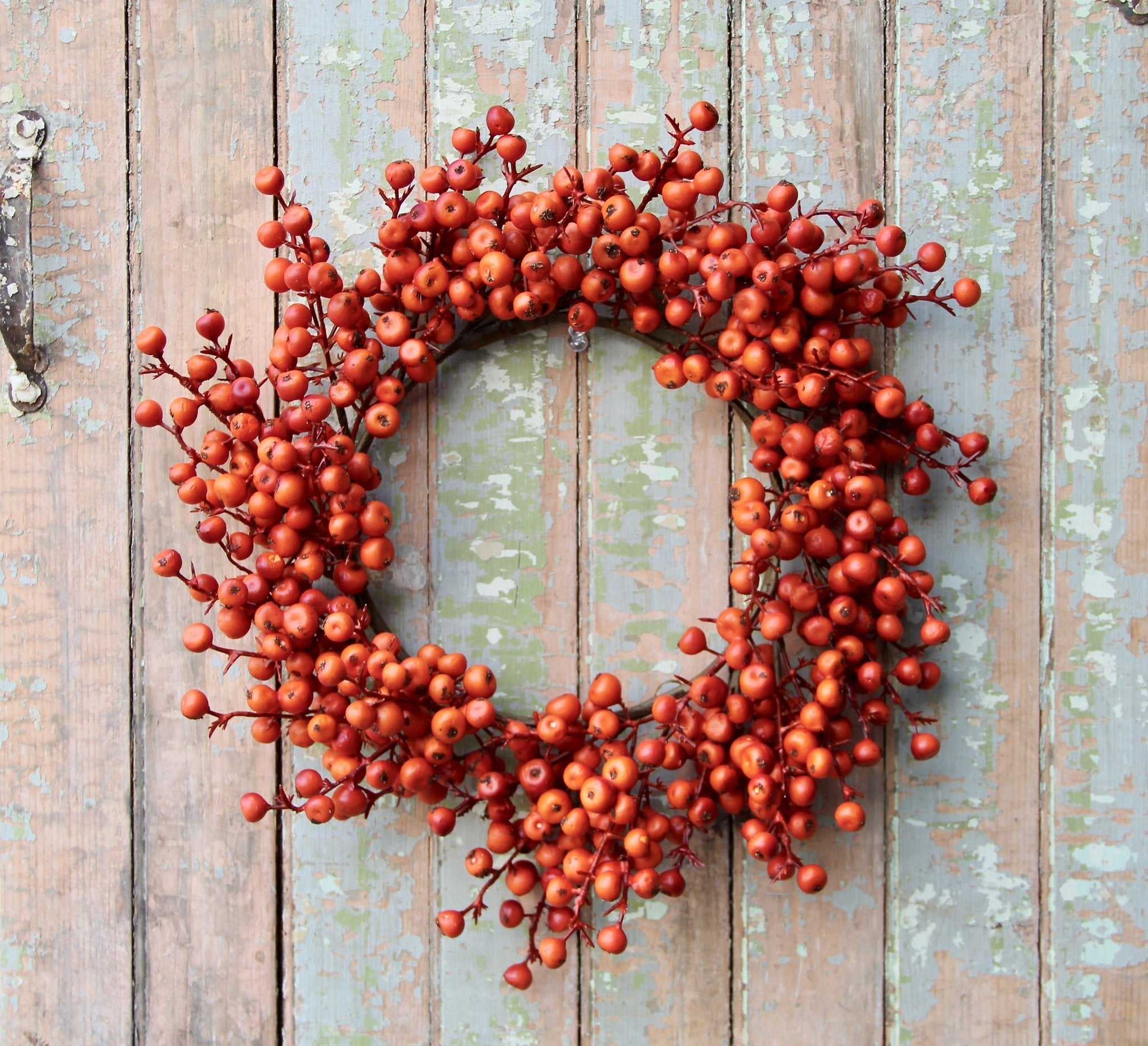 Autumn Harvest Orange Cranberries Candle Ring or Wreath - Marmalade Mercantile
