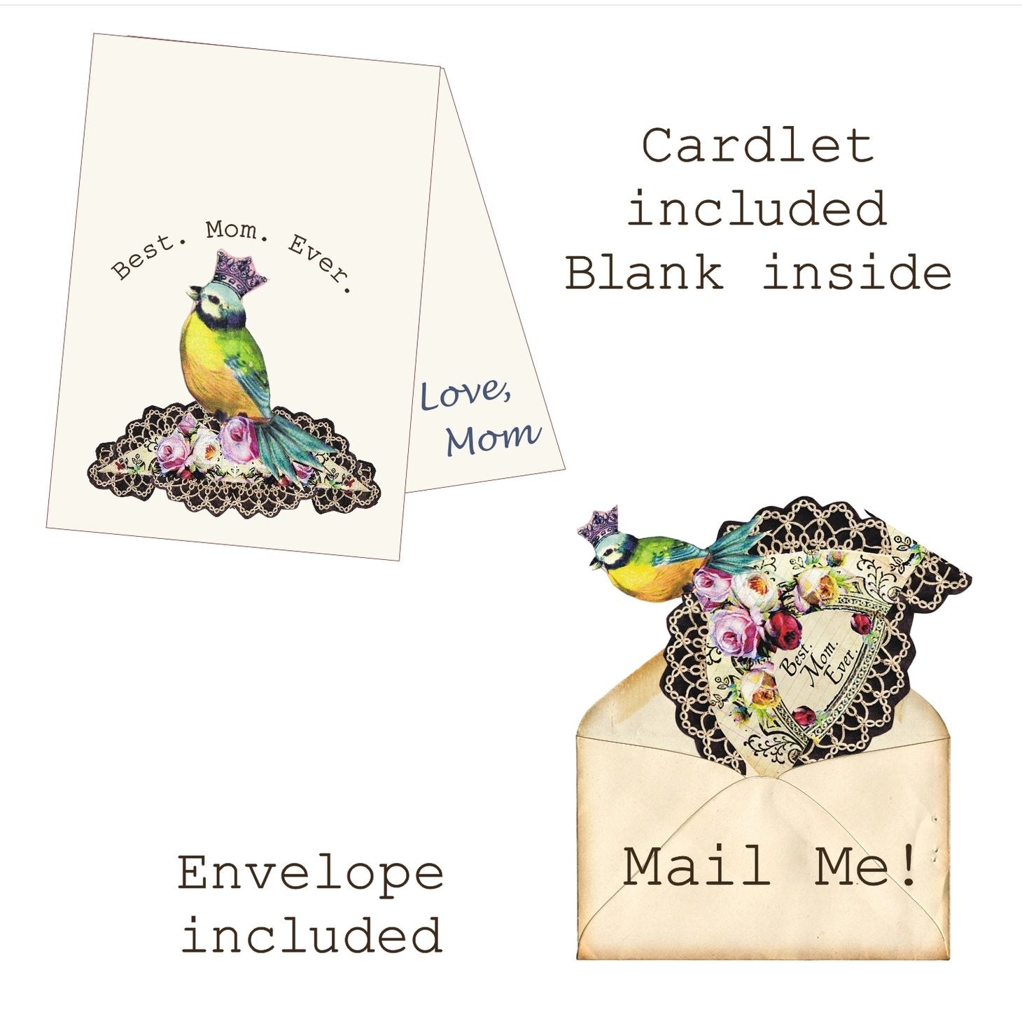 Best. Mom. Ever. Mailable Wearable Paper Tiara Greeting Card - Marmalade Mercantile