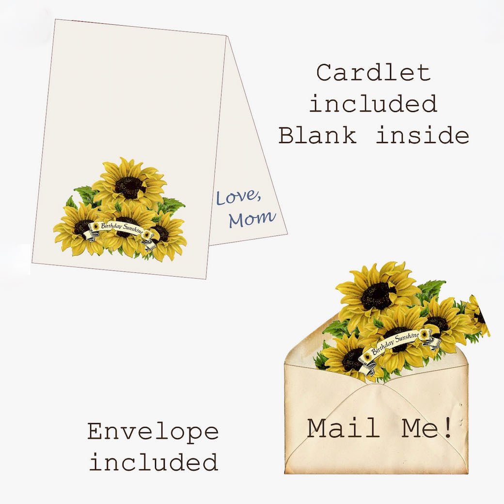 Birthday Sunshine Sunflower Wearable Mailable Paper Tiara Greeting Card - Marmalade Mercantile