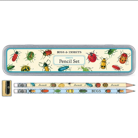 Bugs & Insects 10-Pencil Set with Tin Cse & Sharpener - Marmalade Mercantile