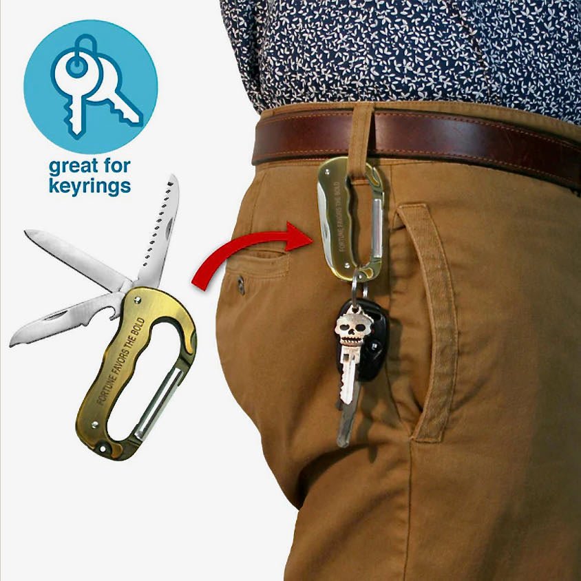 Carabiner Hitch Clip-on Multi-Tool Knife, Saw, Bottle Opener - Marmalade Mercantile