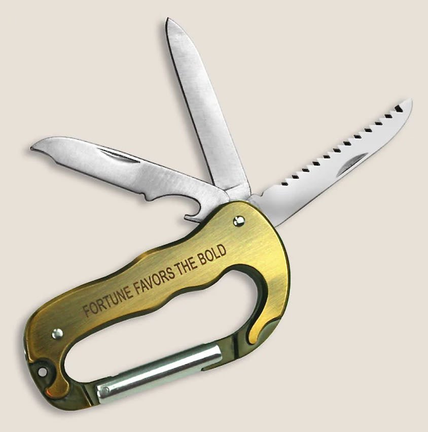 Carabiner Hitch Clip-on Multi-Tool Knife, Saw, Bottle Opener - Marmalade Mercantile