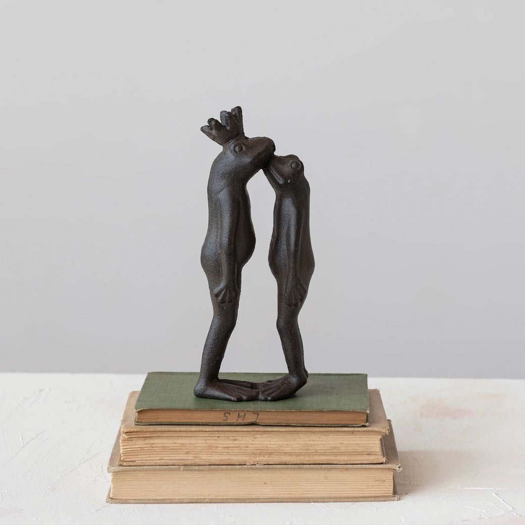 Cast Iron Kissing Frog Prince Figure - Marmalade Mercantile