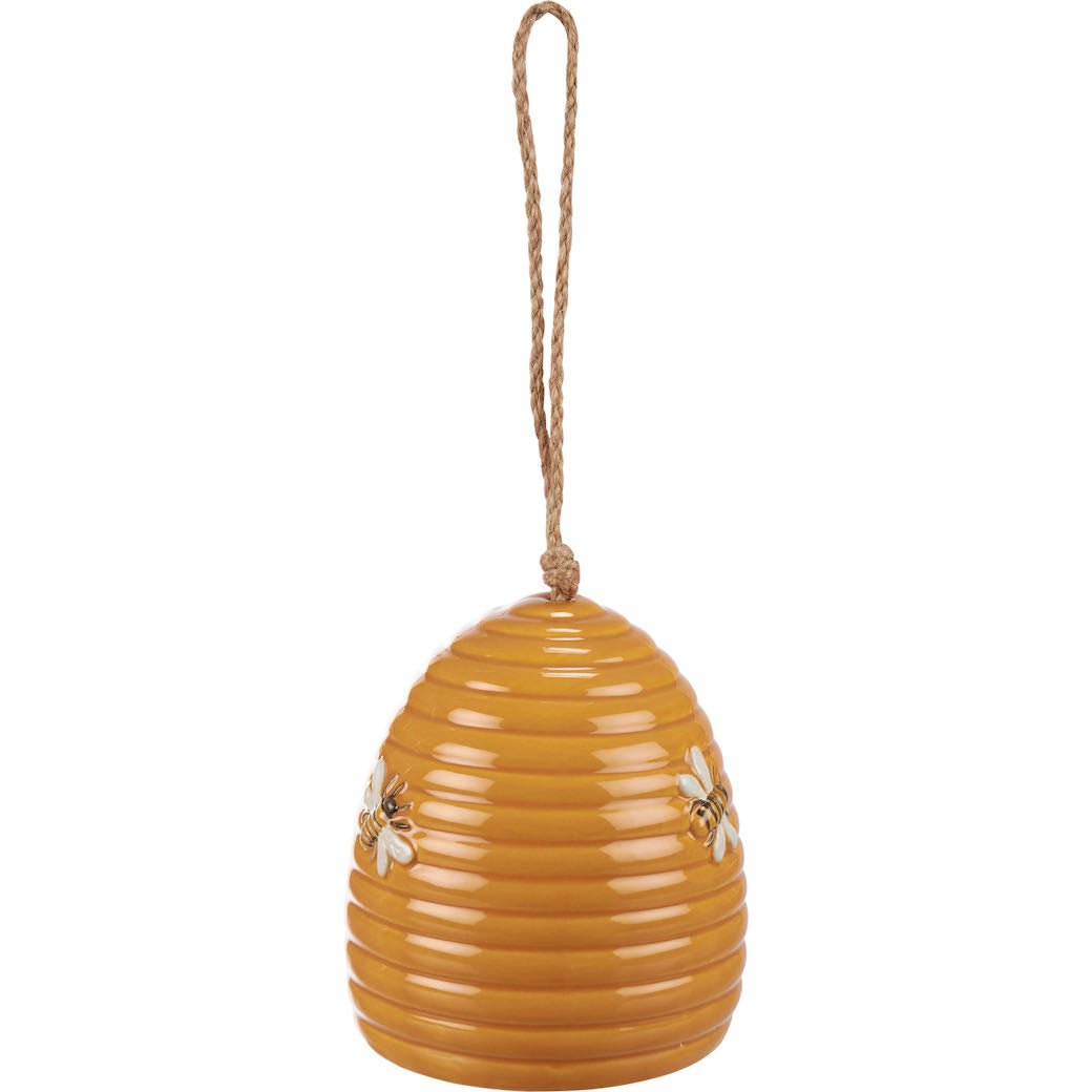 Ceramic Hanging Bee Skep Bird House - Marmalade Mercantile