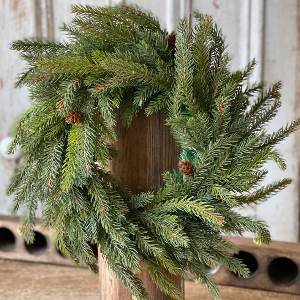 Christmas Wreath Spruce Boughs with Natural Pine Cones - Marmalade Mercantile