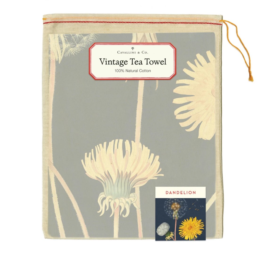 Dandelion Kitchen Towel Vintage Botanical Illustration - Marmalade Mercantile