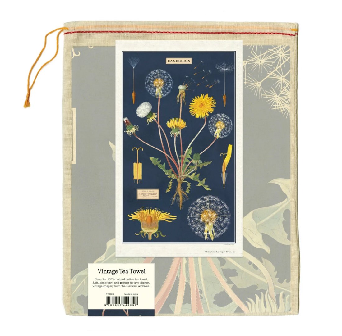 Dandelion Kitchen Towel Vintage Botanical Illustration - Marmalade Mercantile