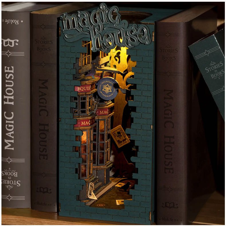 DIY Miniature House Kit Book Nook Bookend Magic House 3-D Puzzle - Marmalade Mercantile