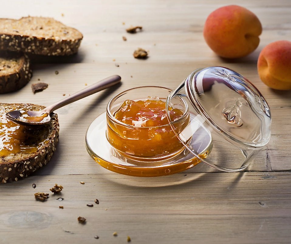 Embossed Glass French Napoleonic Bee Butter or Jam Keeper - Marmalade Mercantile