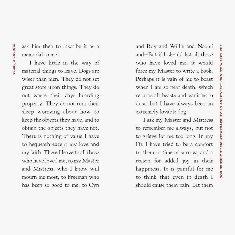 Eugene O'Neill: The Last Will and Testament of an Extremely Distinguished Dog - Marmalade Mercantile