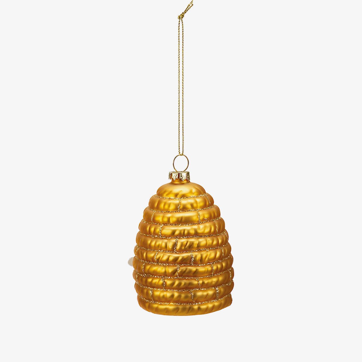 Glittered Glass Bee Hive Ornament - Marmalade Mercantile