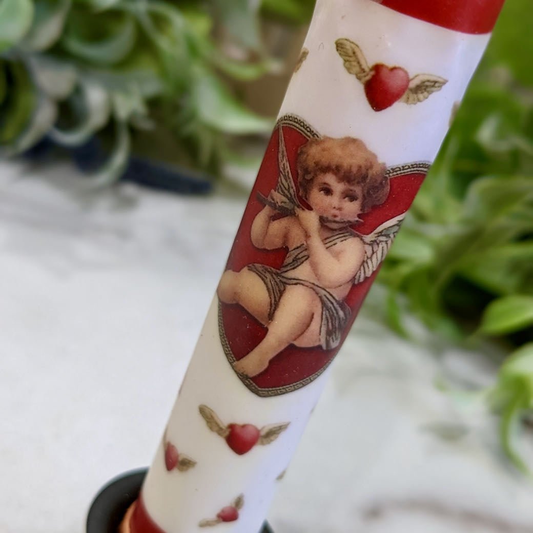 Heart Song Vintage-Style Valentine Cupid LED Battery Taper Candle - Marmalade Mercantile