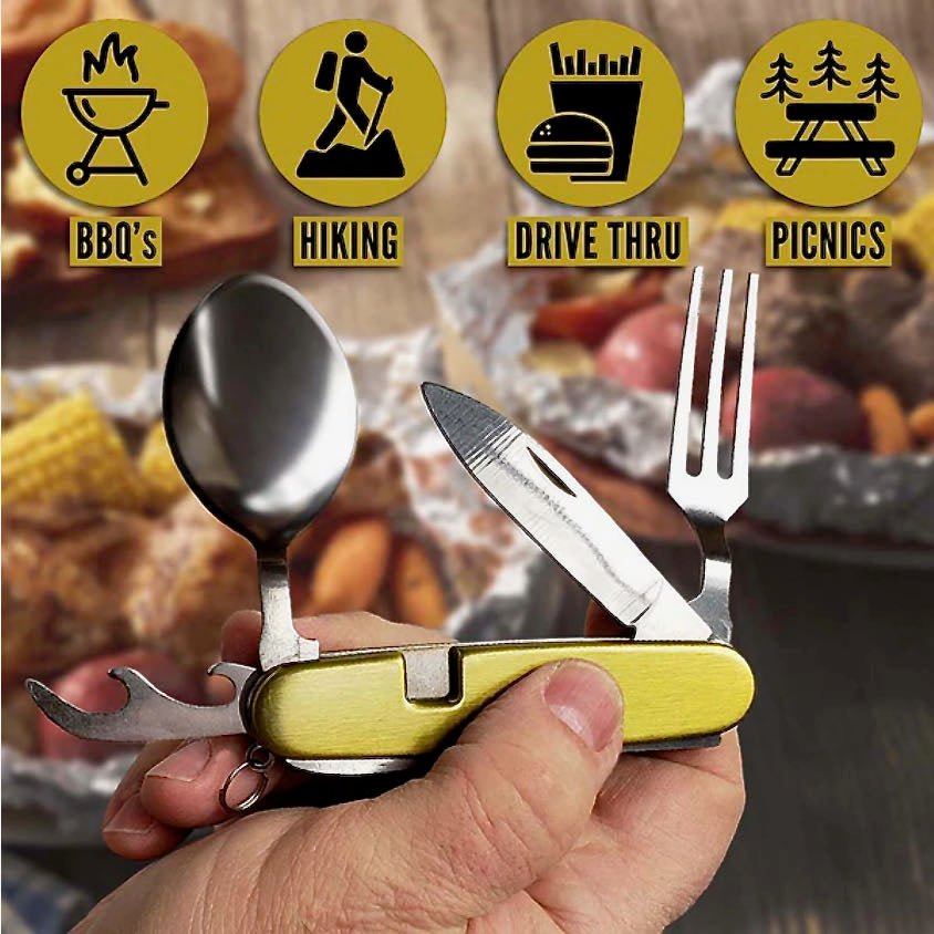 Hobo Camping Multi-Tool Pocket Knife + Cutlery Set - Marmalade Mercantile