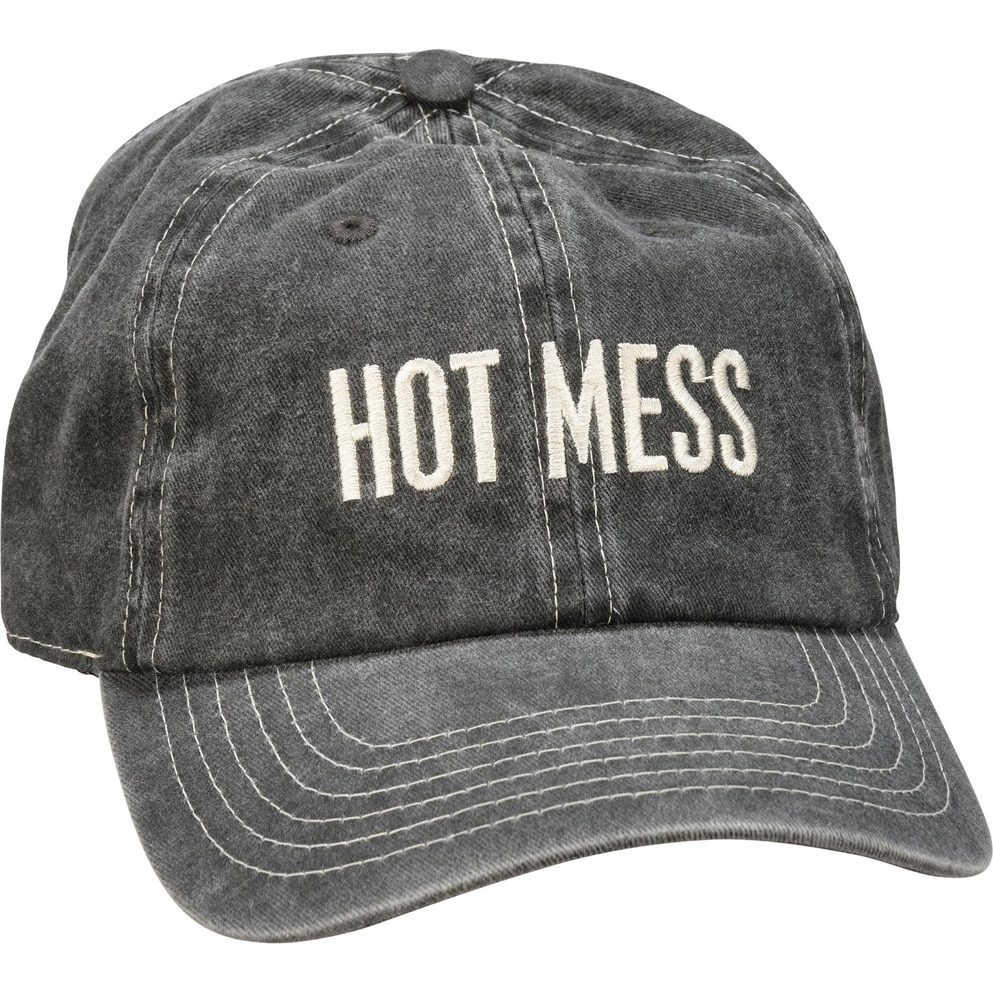 Hot Mess Adjustable Cotton Ball Cap - Marmalade Mercantile