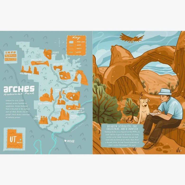 National Parks Maps: Illustrated Maps o 62 National Parks - Marmalade Mercantile