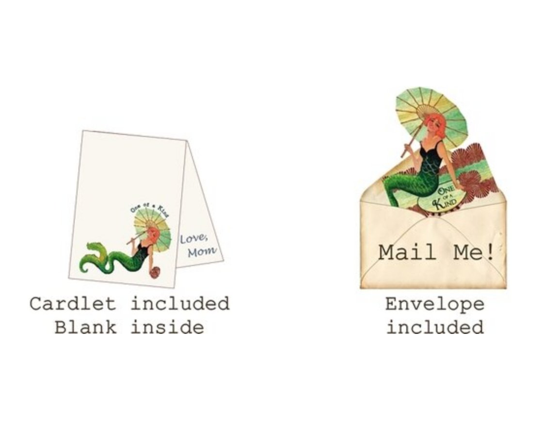 One of a Kind Mermaid Mailable Wearable Paper Tiara Greeting Card - Marmalade Mercantile